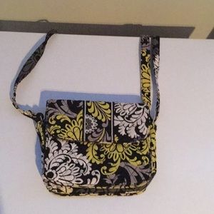 Green and black Vera Bradley crossbody bag